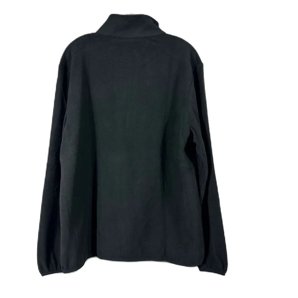 NWT Rains Mens Black Fleece Sweater Half Zip Size Medium